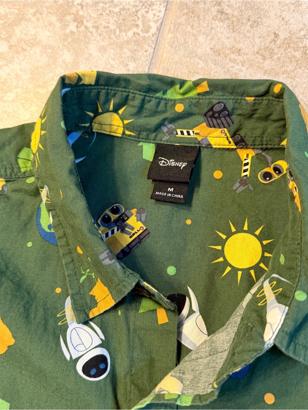 Disney Pixar WALL-E & EVE All-Over Print Button-Down Shirt - Picture 3 of 3